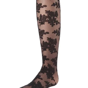 Fancy Floral Girls Sheer Tights