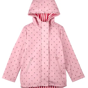 Girls "Flowers In Bloom" Lined Raincoat with Attached Storage Pouch