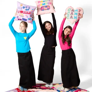 Girls Heart Graphic Trimmed Pocket Long Sleeve T-Shirt