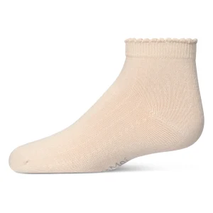 Ditsy Floral Scalloped Cuff Anklet Sock