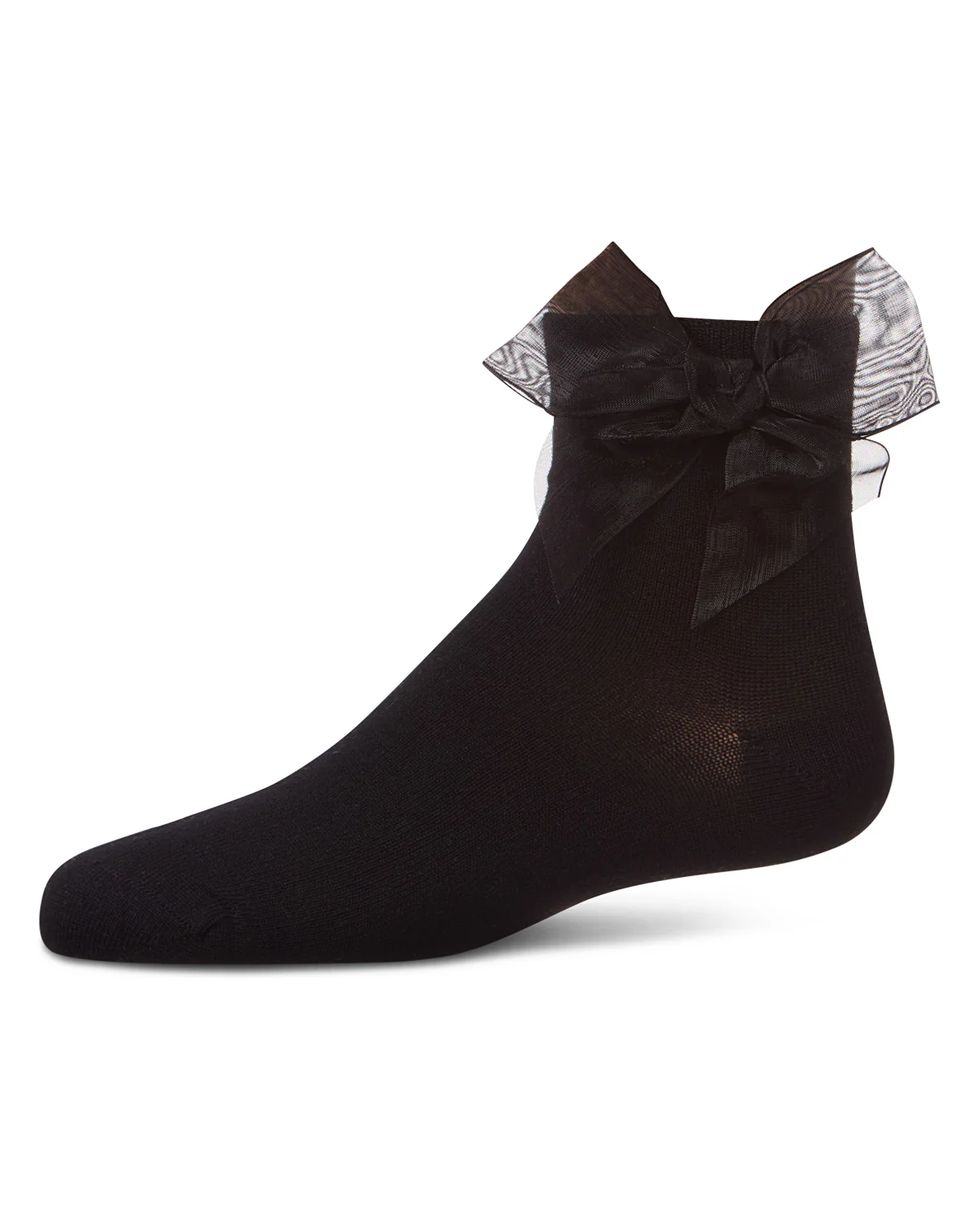 Girls Tulle-Bow-Trimmed Mercerized Cotton-Rich Ankle Sock – Image 2