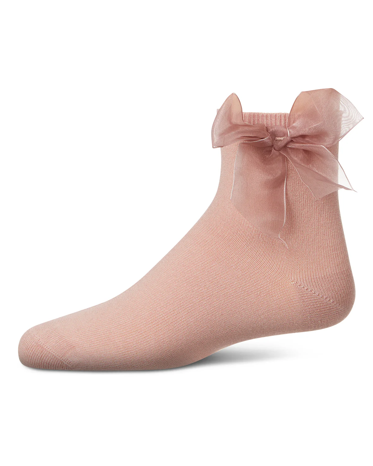 Girls Tulle-Bow-Trimmed Mercerized Cotton-Rich Ankle Sock – Image 3
