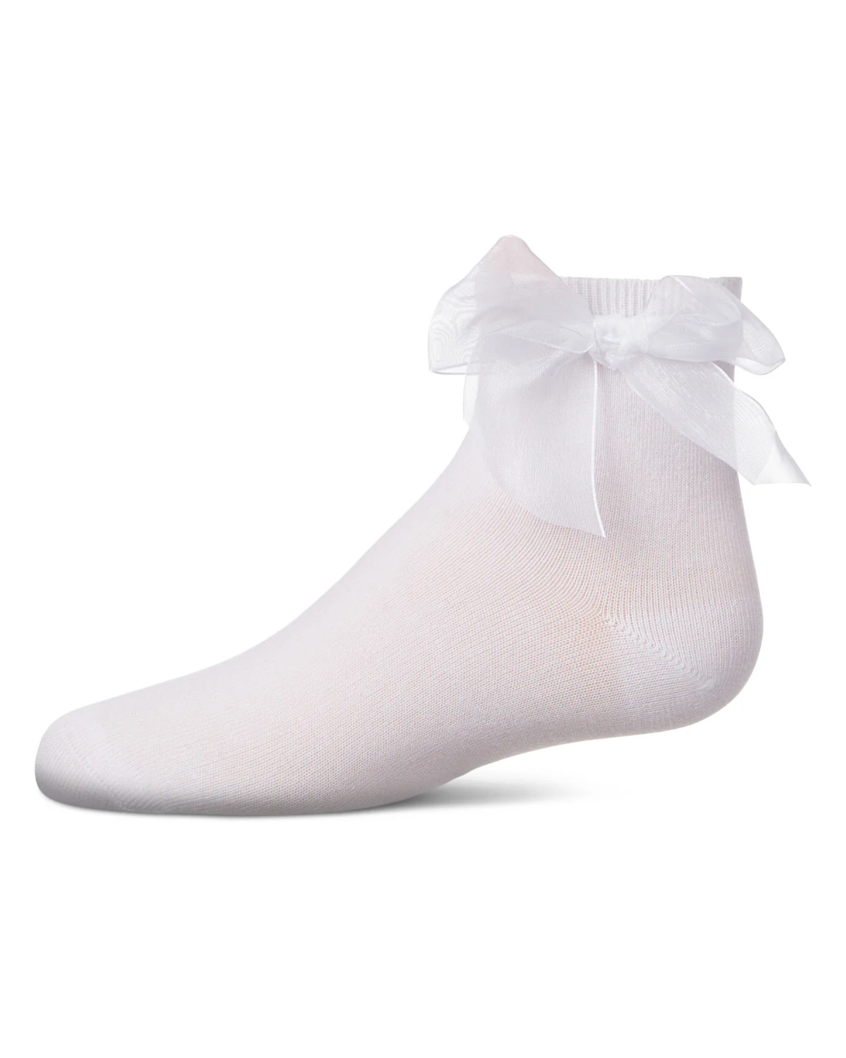 Girls Tulle-Bow-Trimmed Mercerized Cotton-Rich Ankle Sock – Image 4