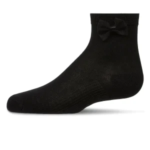 Girls Bow-Trimmed Mercerized Cotton Rich Ankle Sock