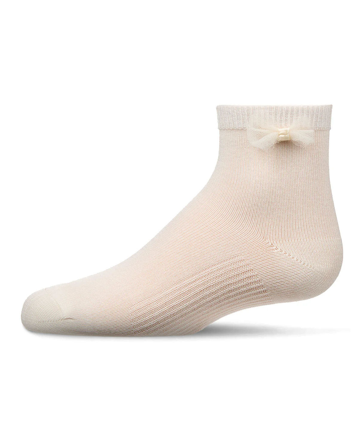 Girls Bow-Trimmed Mercerized Cotton Rich Ankle Sock – Image 4