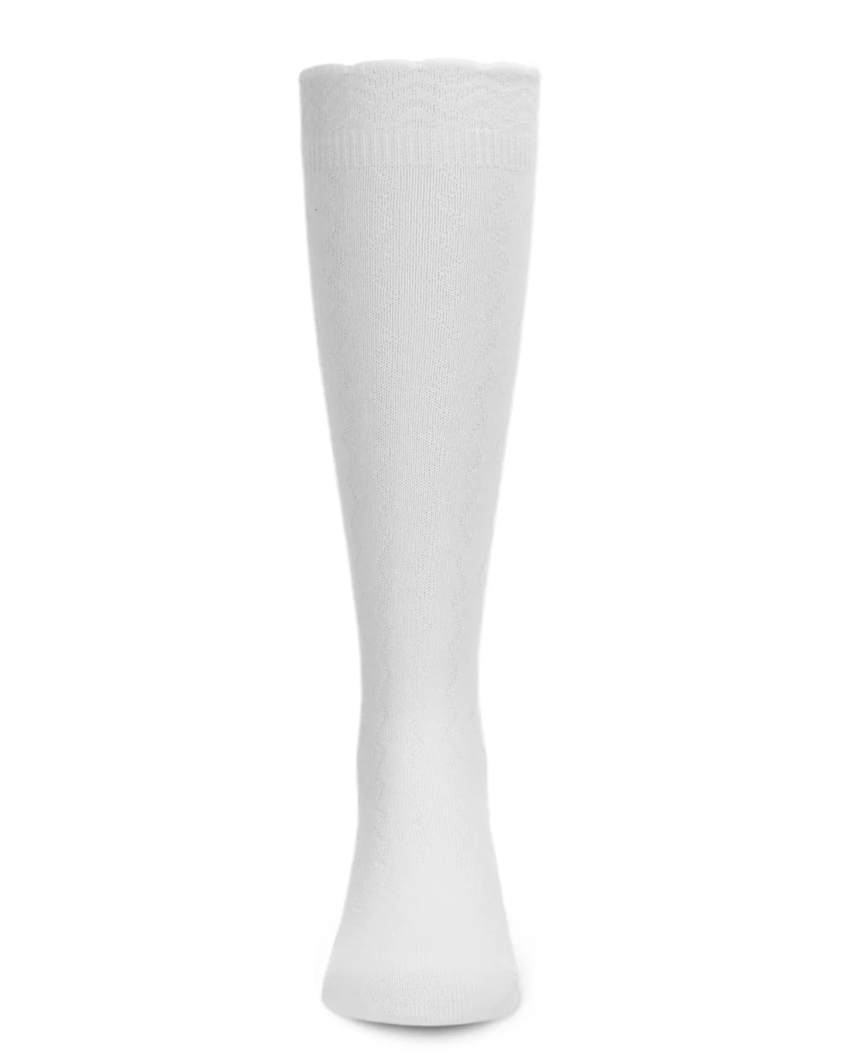 Diamond Zag Knee High Sock with Scalloped Cuff – Image 3