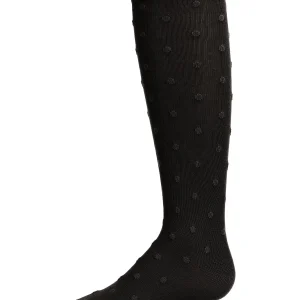 Cotton Blend Swiss Dot Knee High Socks
