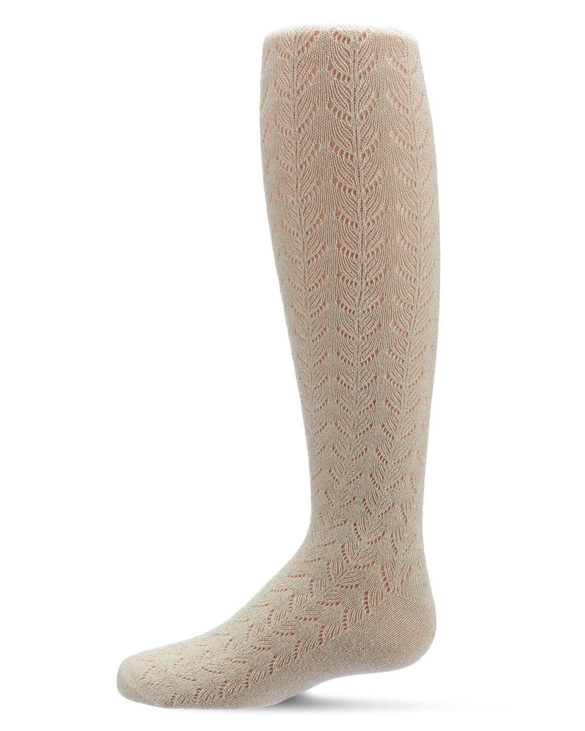 Girls Shimmery Cotton-Rich Pointelle Textured Lurex Fashion Tights – Image 5