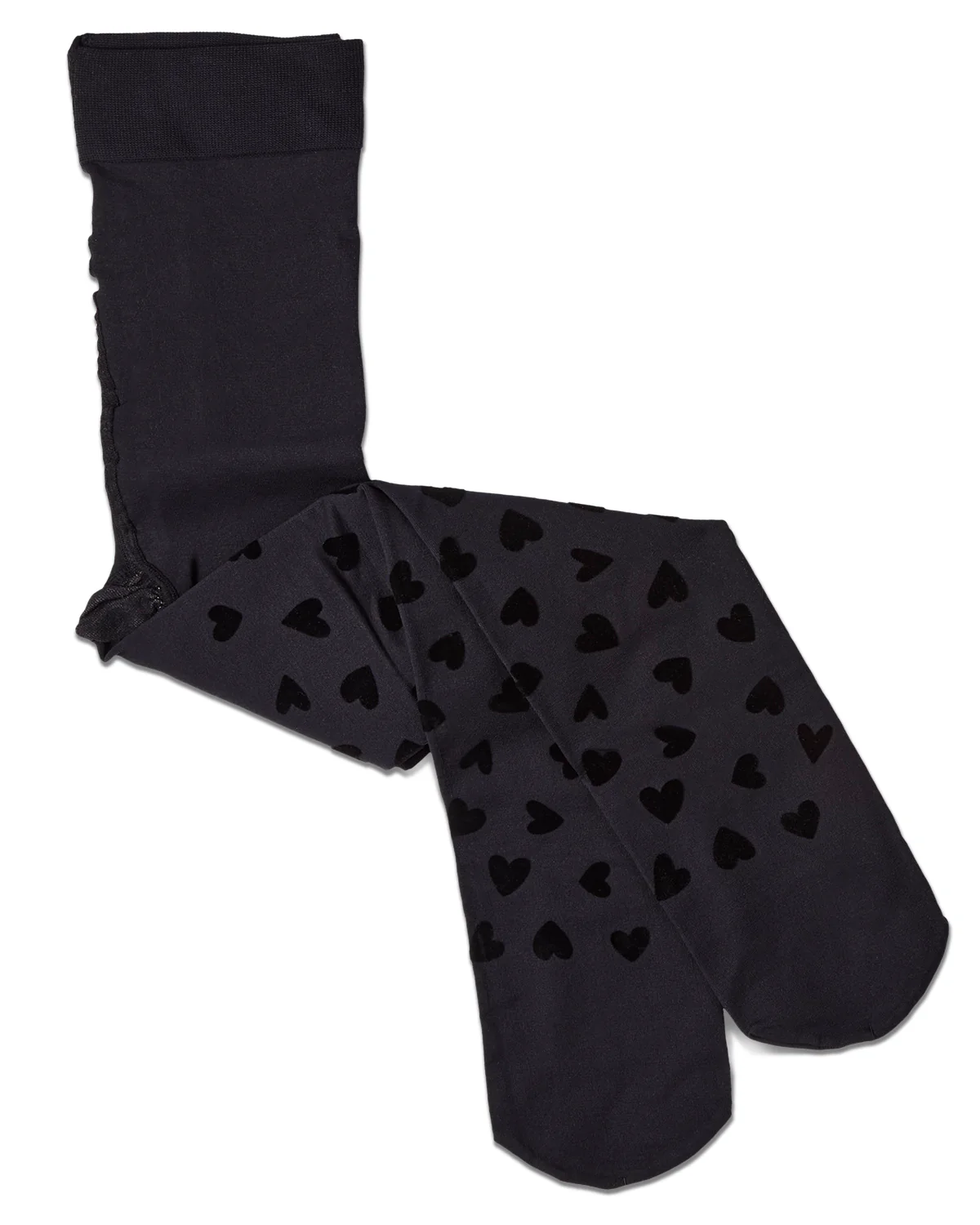Girls "Heart To Heart" Flocked Opaque Fashion Tights – Image 9