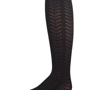 Girls Multi-Chevron Drop-Stitch Textured Cotton Blend Sweater Tights