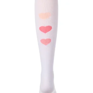 Girls "Triple Heart" Cotton-Rich Mini-Ribbed Fashion Sweater Tights