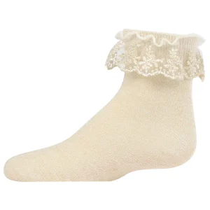 Girls' Step and Shimmer Ruffle Anklet Socks