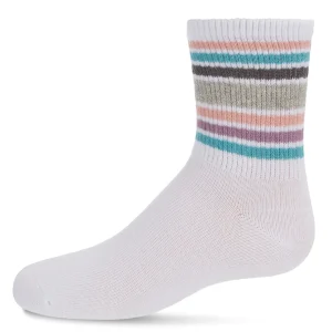Metallic Sport Stripe Cotton Blend Crew Sock