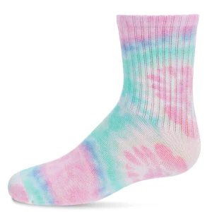 Pastel Tie Dye Cotton Blend Kids Crew Sock