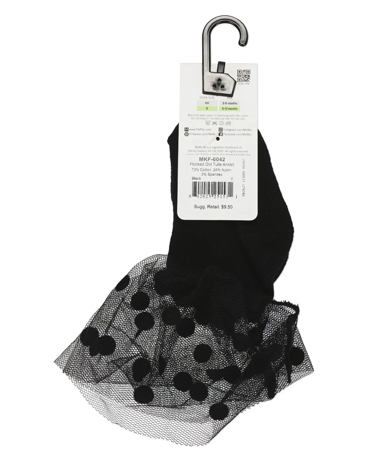 Flocked Dot Cotton Blend Tulle Anklet – Image 8