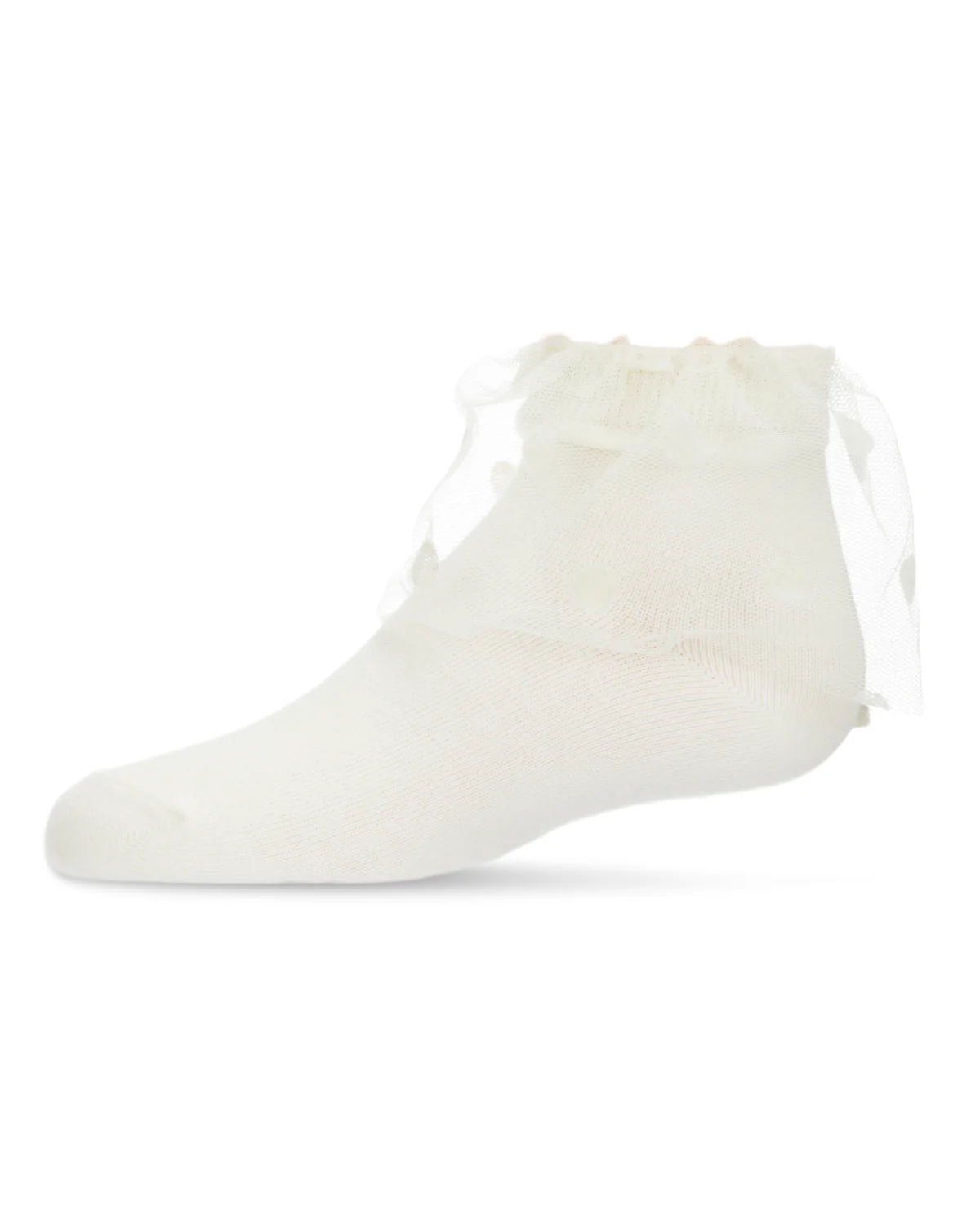 Flocked Dot Cotton Blend Tulle Anklet – Image 5