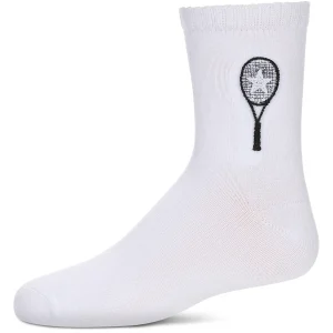 Girls Tennis Star Embroidered Cotton-Rich Crew Sock