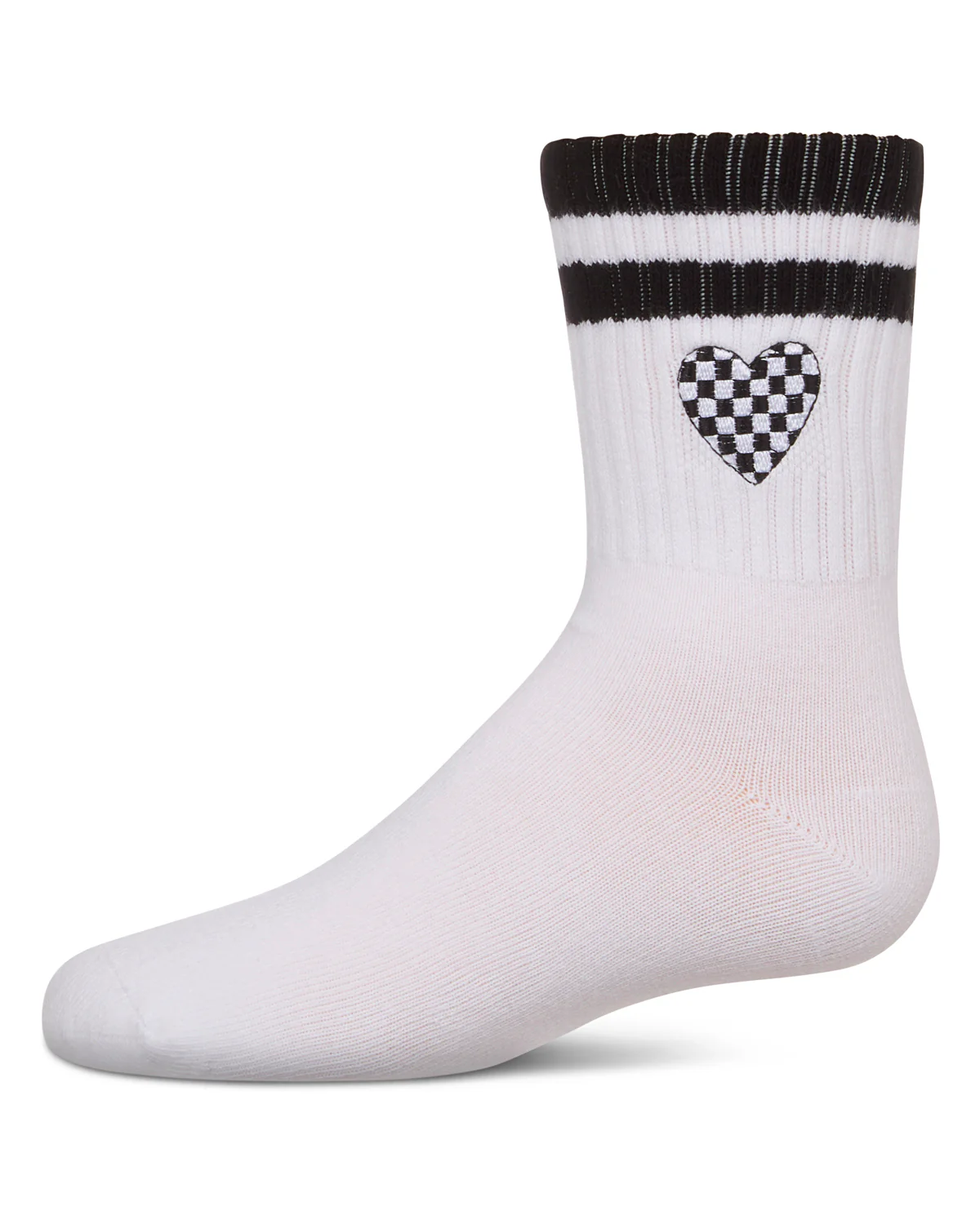 Girls' Checkered Heart Crew Socks – Image 2