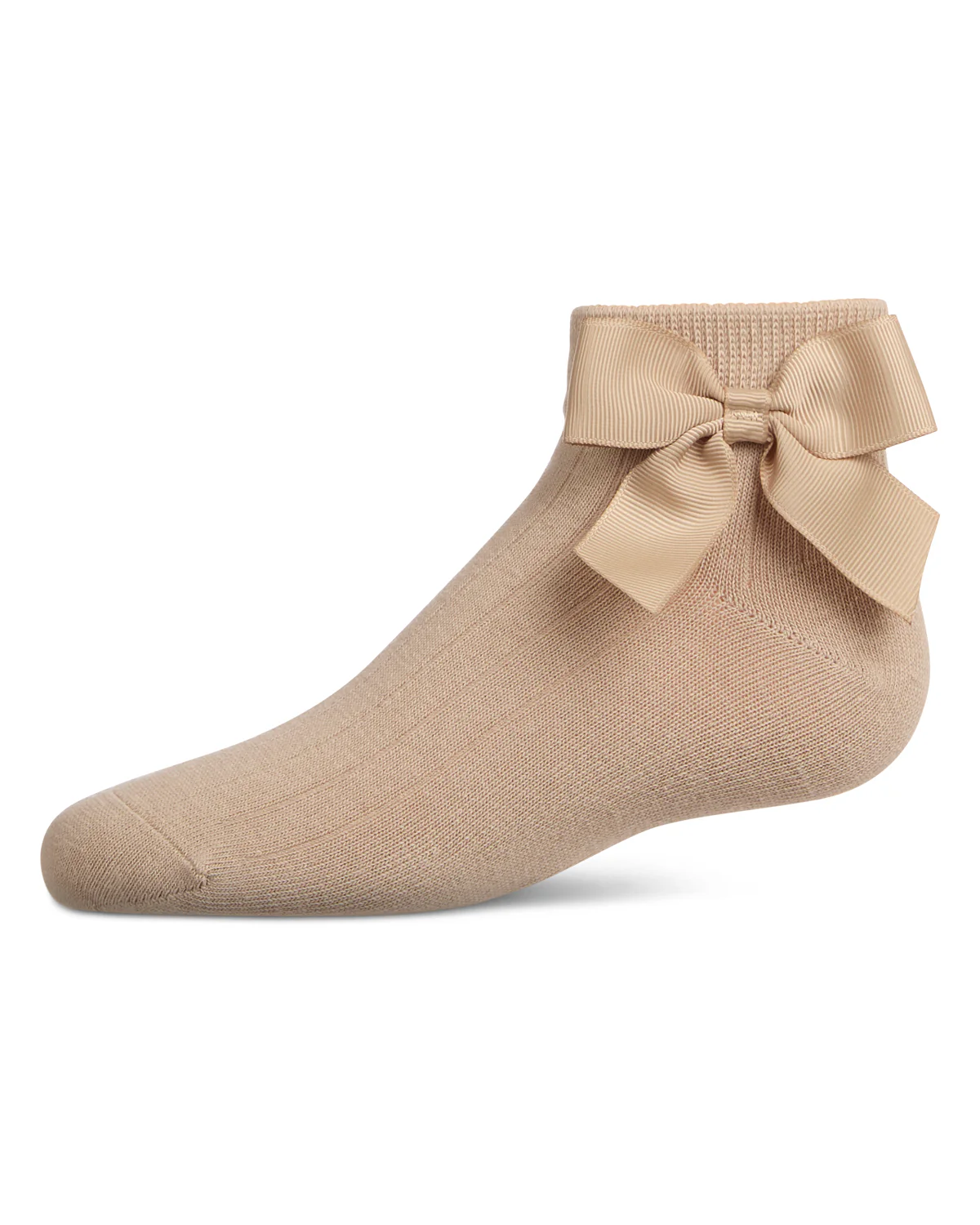 Girls' Ribbed Bow Anklet Socks – Image 3