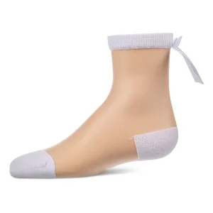 Women's Silky-Sheer Cotton-Rich Crew Sock with Satin Bow