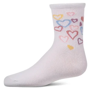 Girls "Overlapping Fun Hearts" Cotton-Rich Novelty Crew Sock