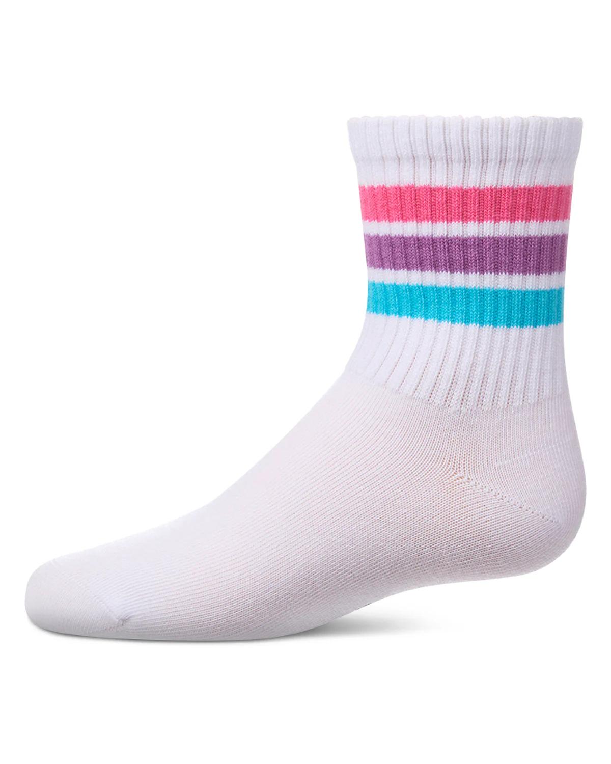 Kids Ribbed Cotton-Rich Triple-Stripe Varsity Crew Sock – Image 2