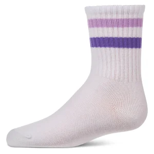 Kids Ribbed Double-Stripe Cotton-Blend Varsity Crew Socks