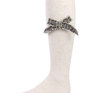 Tidy Little Bow Girls Cotton Blend Knee Socks