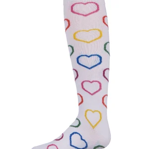 Dazzling Hearts Girls Cotton Blend Knee High Socks