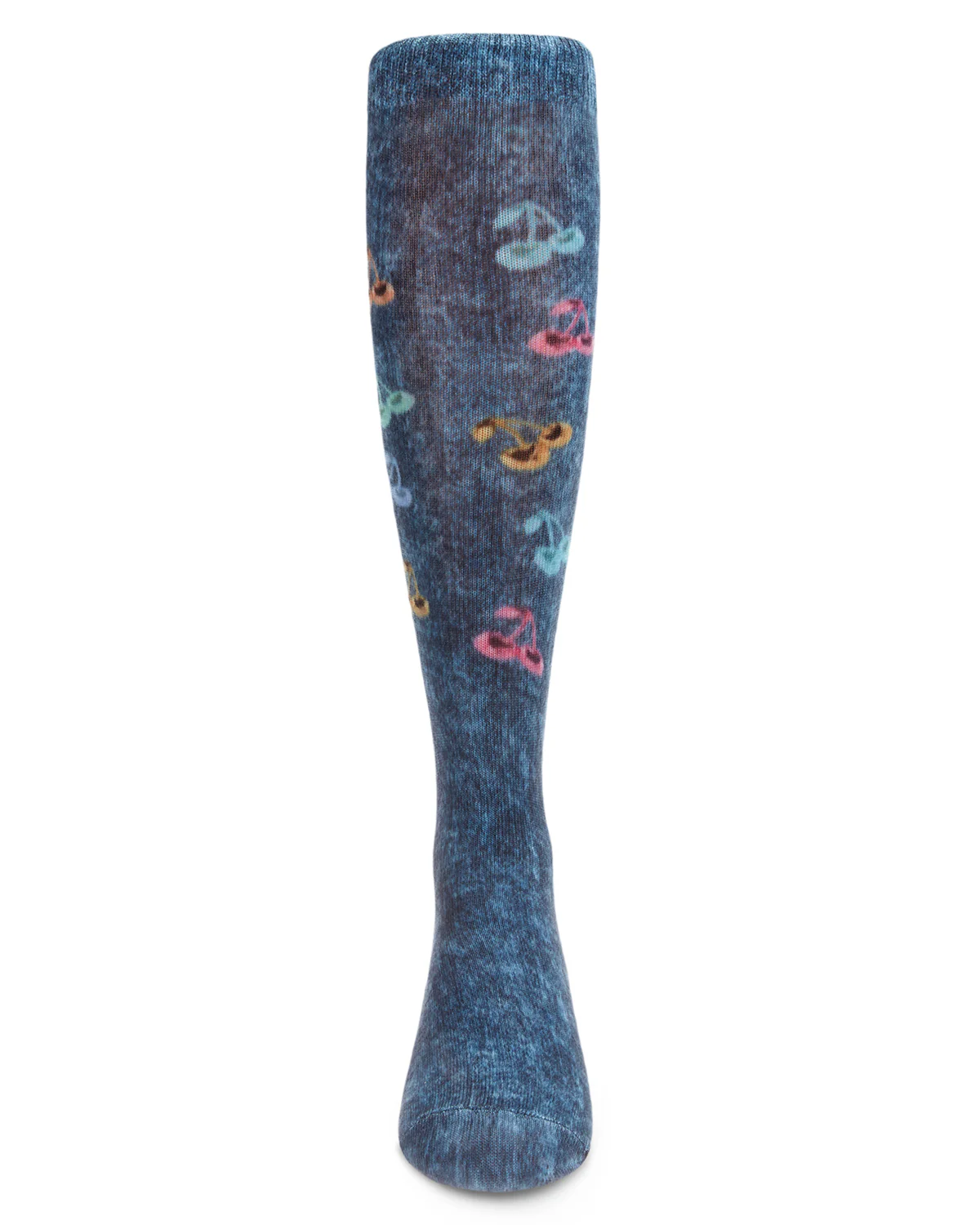 Distressed Wash Denim Cherries Girls Knee High Sock – Image 3