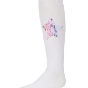 Metallic Star Cotton Blend Knee High Sock