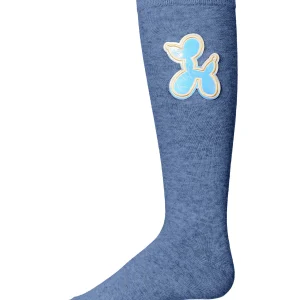Girls Iridescent Balloon Dog Cotton Blend Knee High Sock