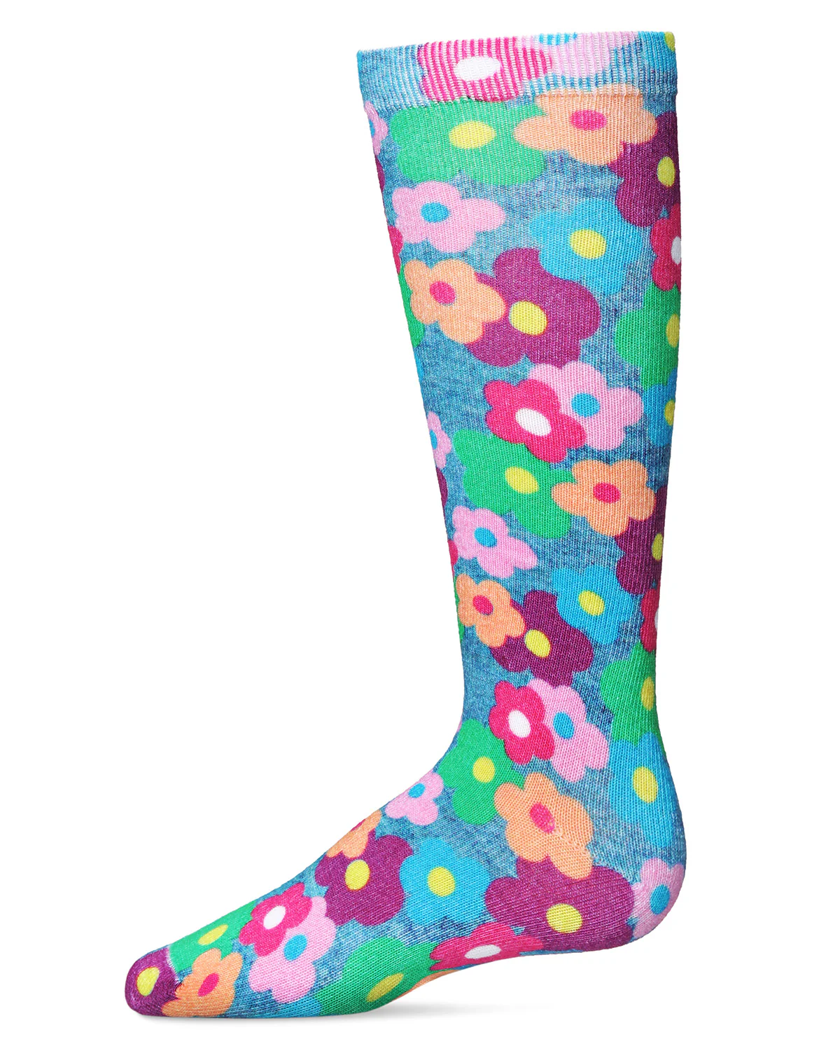 Girl's MJ Floral Cotton Blend Knee High Socks