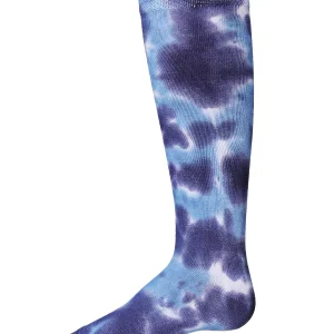 Girls Bleached Tie Dye Cotton Blend Knee High Socks