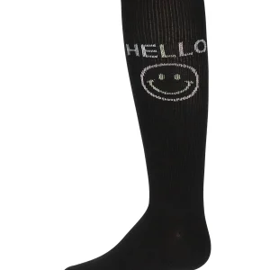 Girls HELLO-Theme Cotton-Rich Knee High Sock