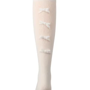 Girls Cotton-Rich Back Bow Trimmed Knee Sock