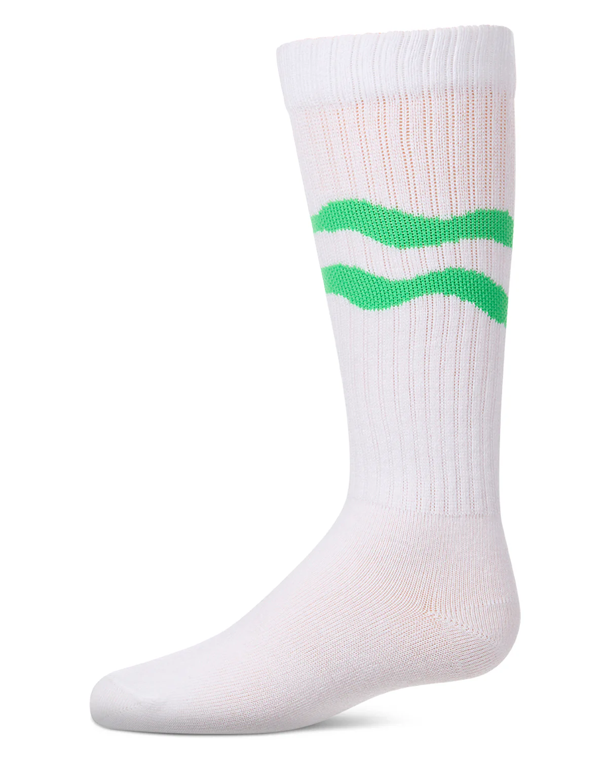 Girls "Double Wave" Ribbed Cotton-Blend Knee High Sock – Image 5