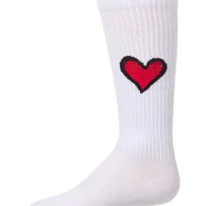 Girls "Filled Heart" Ribbed Cotton-Rich Novelty Knee High Sock