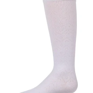 Girls Fine-Gauge Cotton-Rich Pointelle Knee High Sock