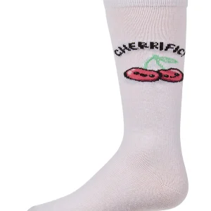 Girls "Cherrific"  Cotton-Rich Mini-Ribbed Novelty Knee High Sock