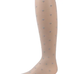 Polka Dot Heart Sheer Girls Tights