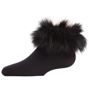 Microfiber Faux-Fur Girls Anklet Socks