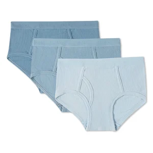 3 Pair Boys Ribbed Modal Blend Tag-Free Briefs, Solid Colors