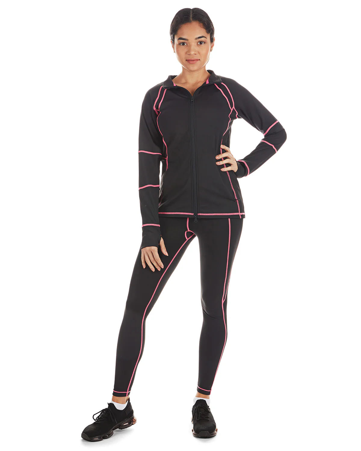 Women's Neon Stitching High-Waist Performance Shaping Leggings – Image 2