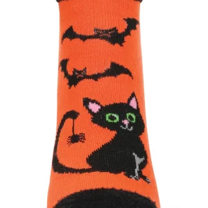 Women's Spooky Cat Low-Cut Non-Skid Socks