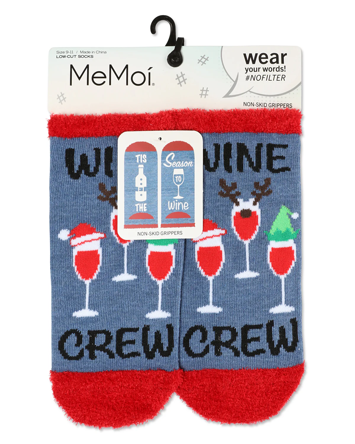 Women's Tis The Season To Wine Low-Cut Non-Skid Socks – Image 3