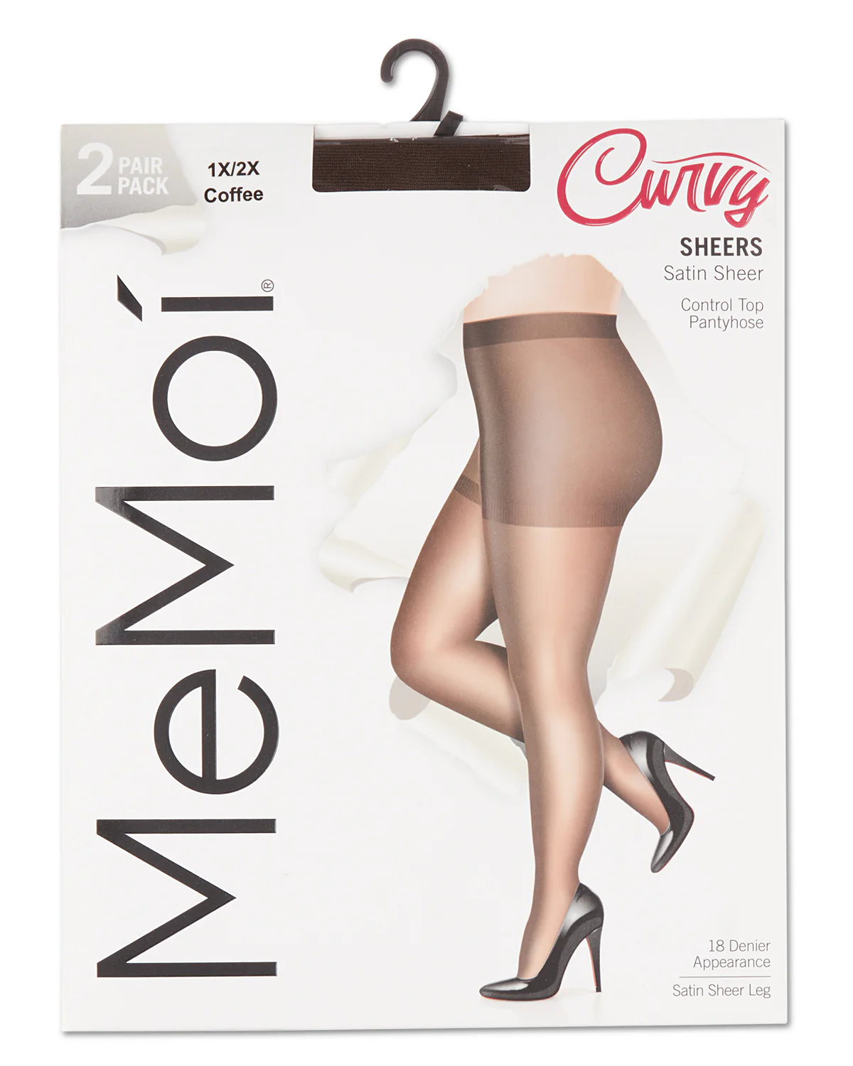 Women's 2 Pack Plus Size Satin Sheer Nylon Pantyhose – Image 9