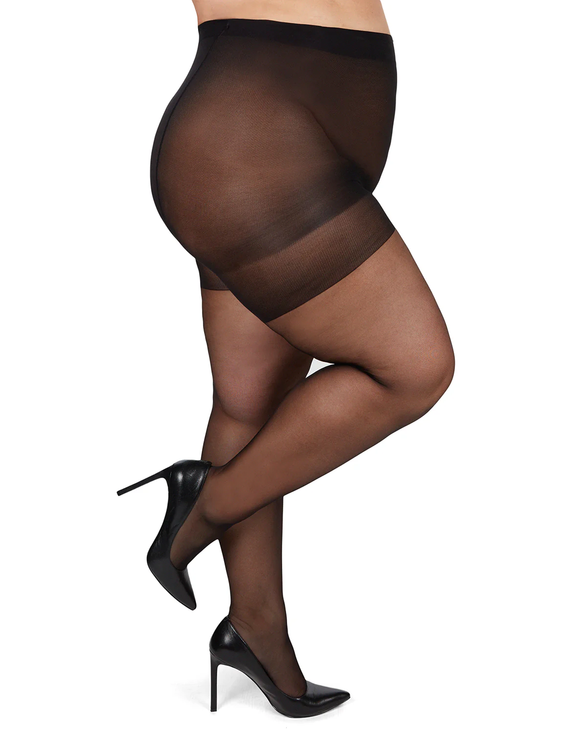 Energizing Plus Size Curvy Control Top Pantyhose – Image 8