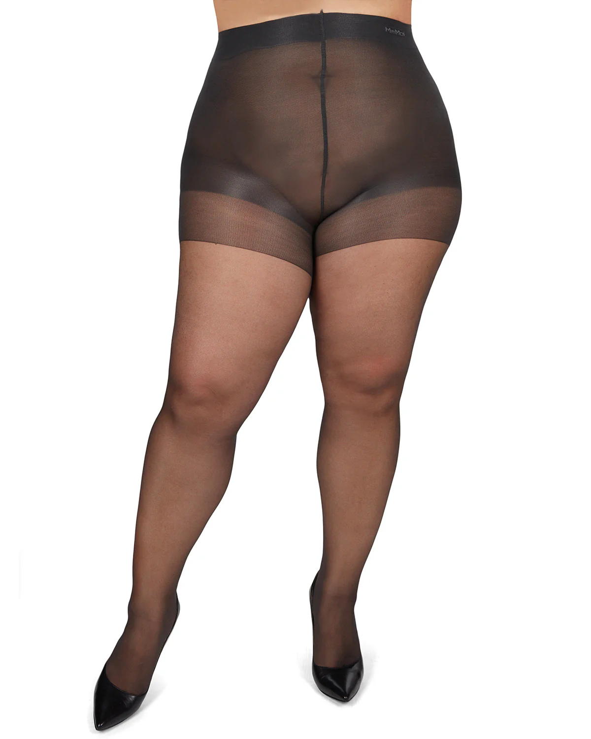 Energizing Plus Size Curvy Control Top Pantyhose – Image 5
