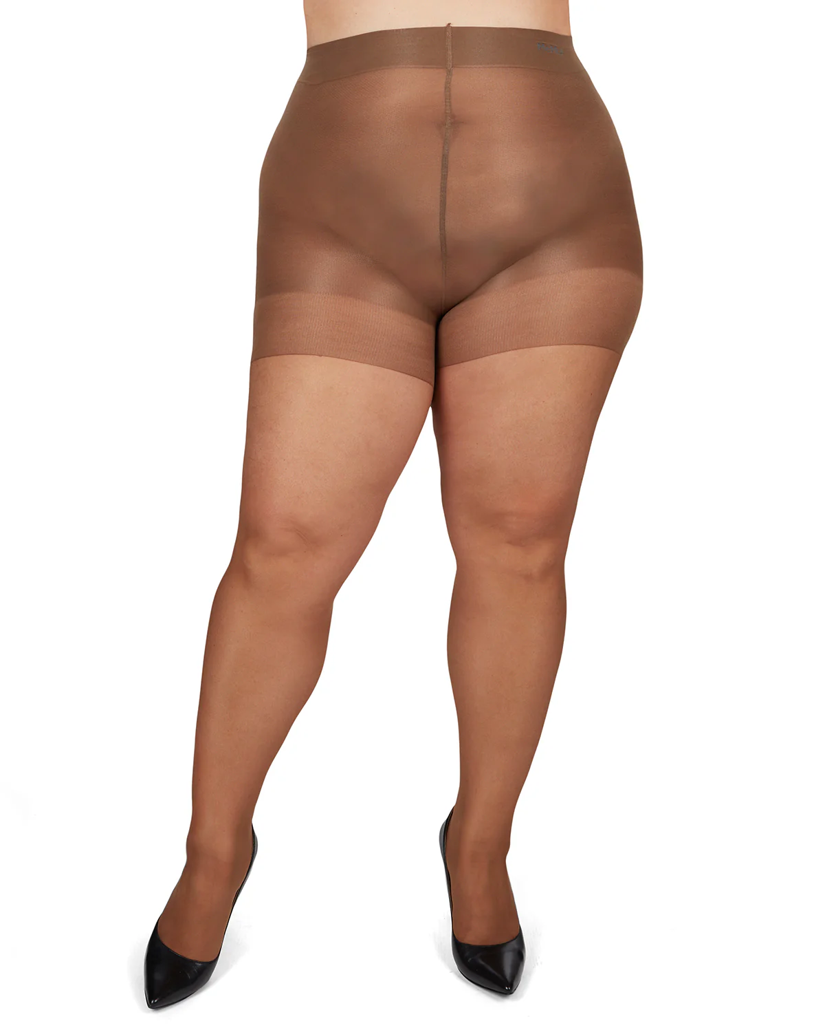 Energizing Plus Size Curvy Control Top Pantyhose – Image 2